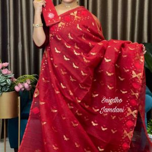Red Colour Jamdani