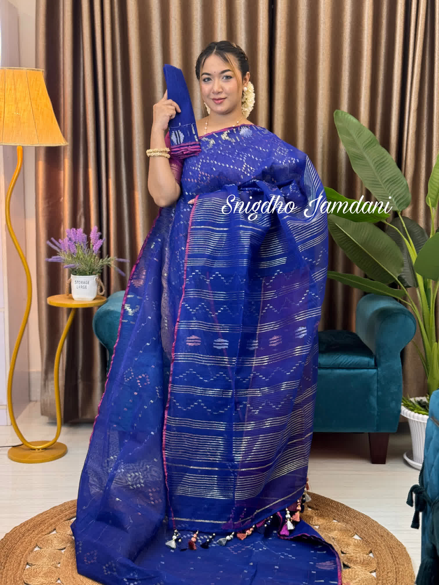 Blue Jamdani - Image 6