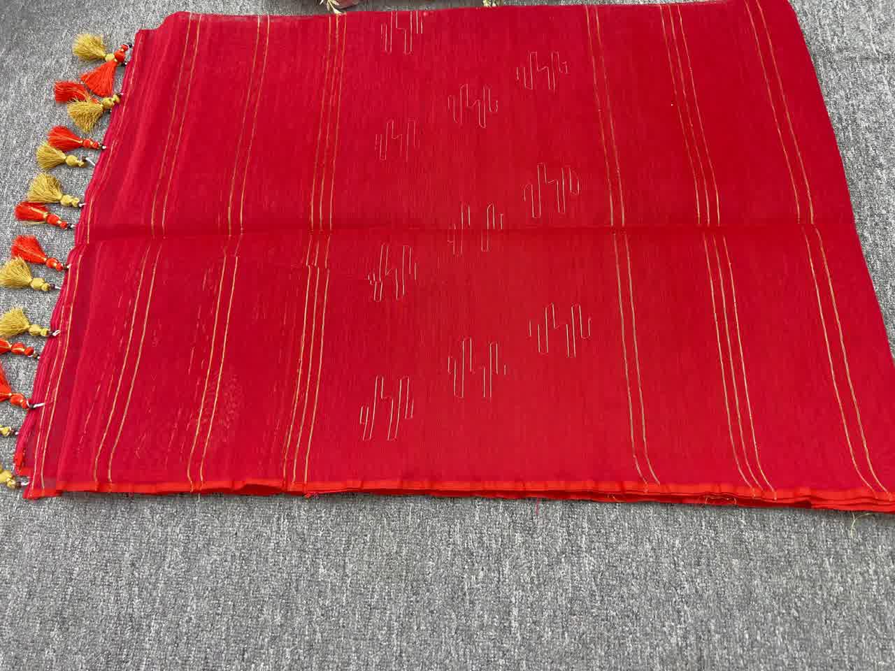 Budget frienddly Red Jamdani - Image 4