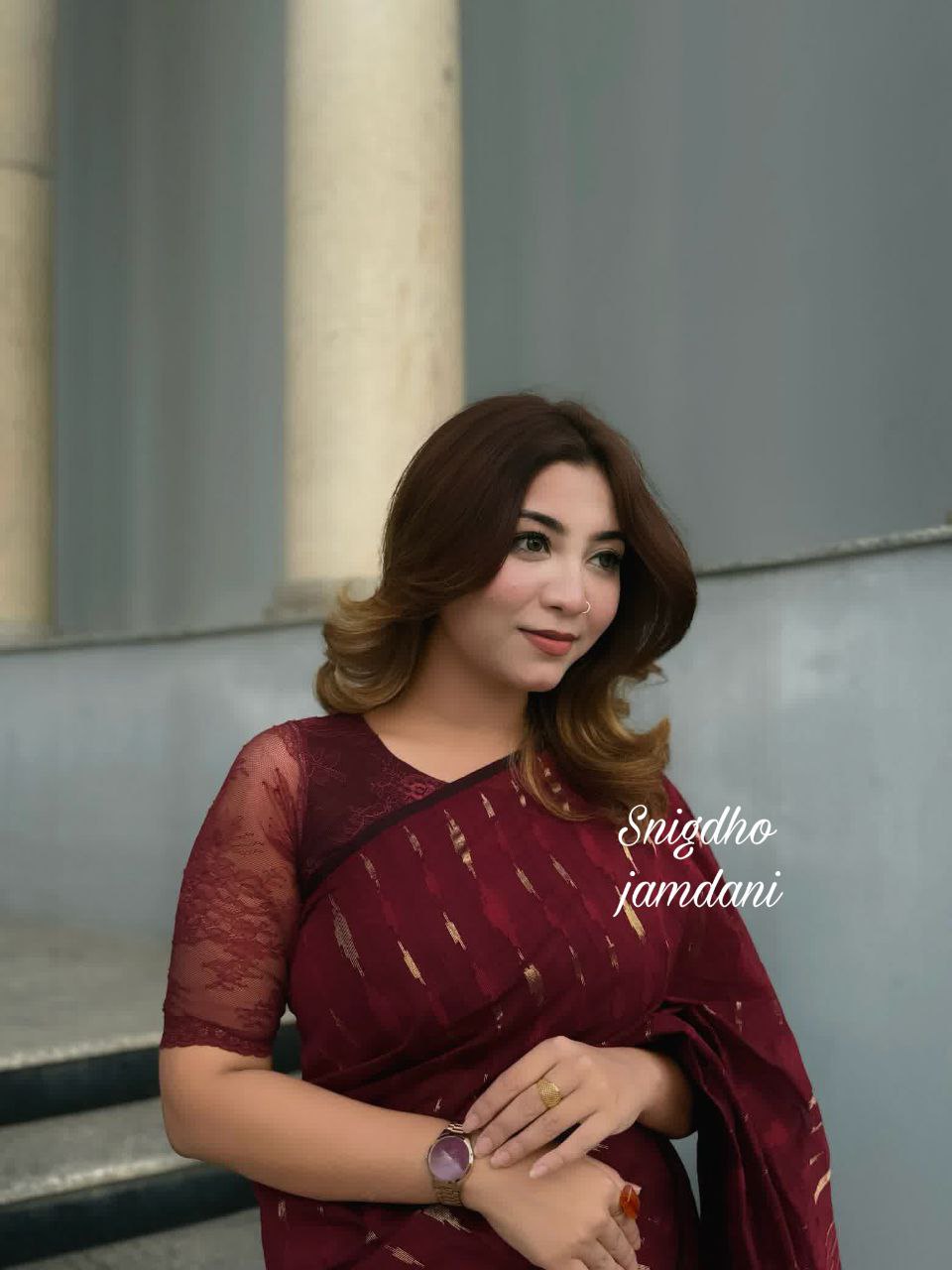 Dark Merun Jamdani