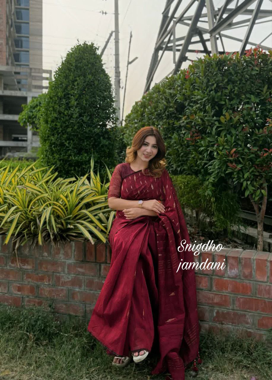Dark Merun Jamdani - Image 3