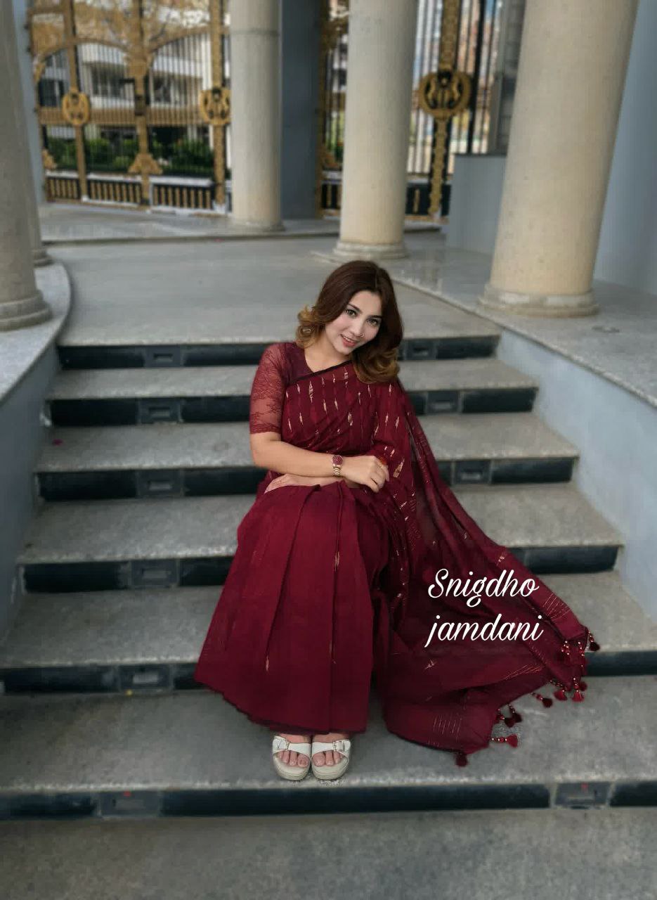 Dark Merun Jamdani - Image 4