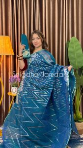 Sea green Jamdani