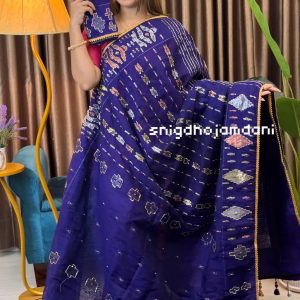Purple Jamdani With Karchupi Work