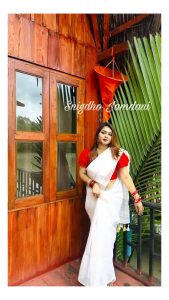 Budget friendly white jamdani