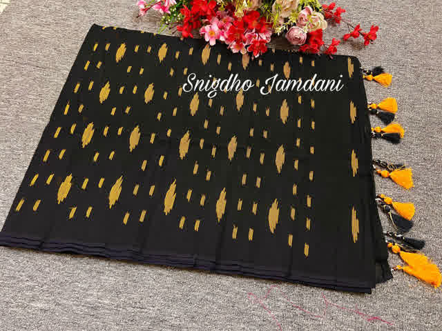 Black yellow combination jamdani - Image 4