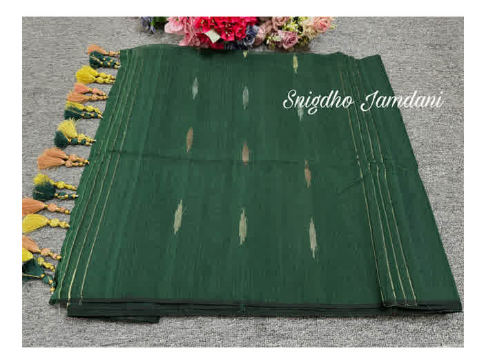 Bottle green jamdani - Image 6