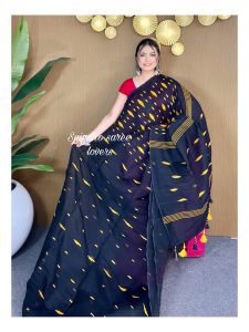 Black yellow combination jamdani
