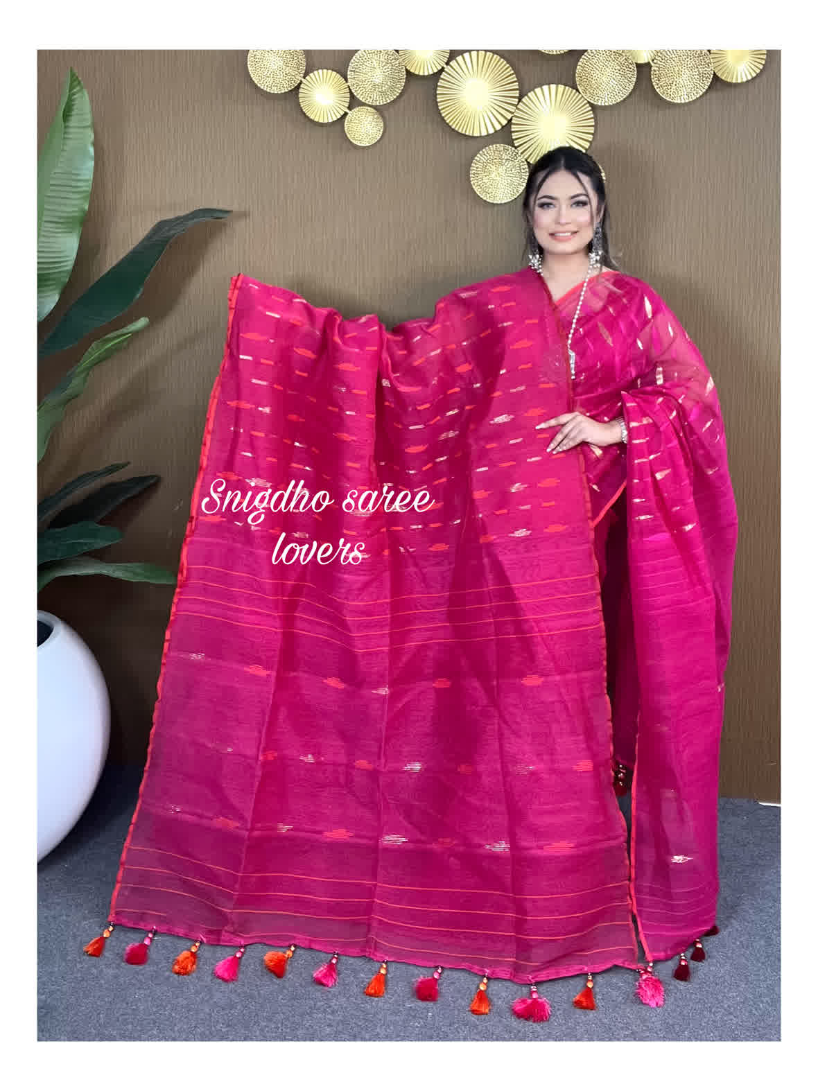 Hot Pink jamdani - Image 5