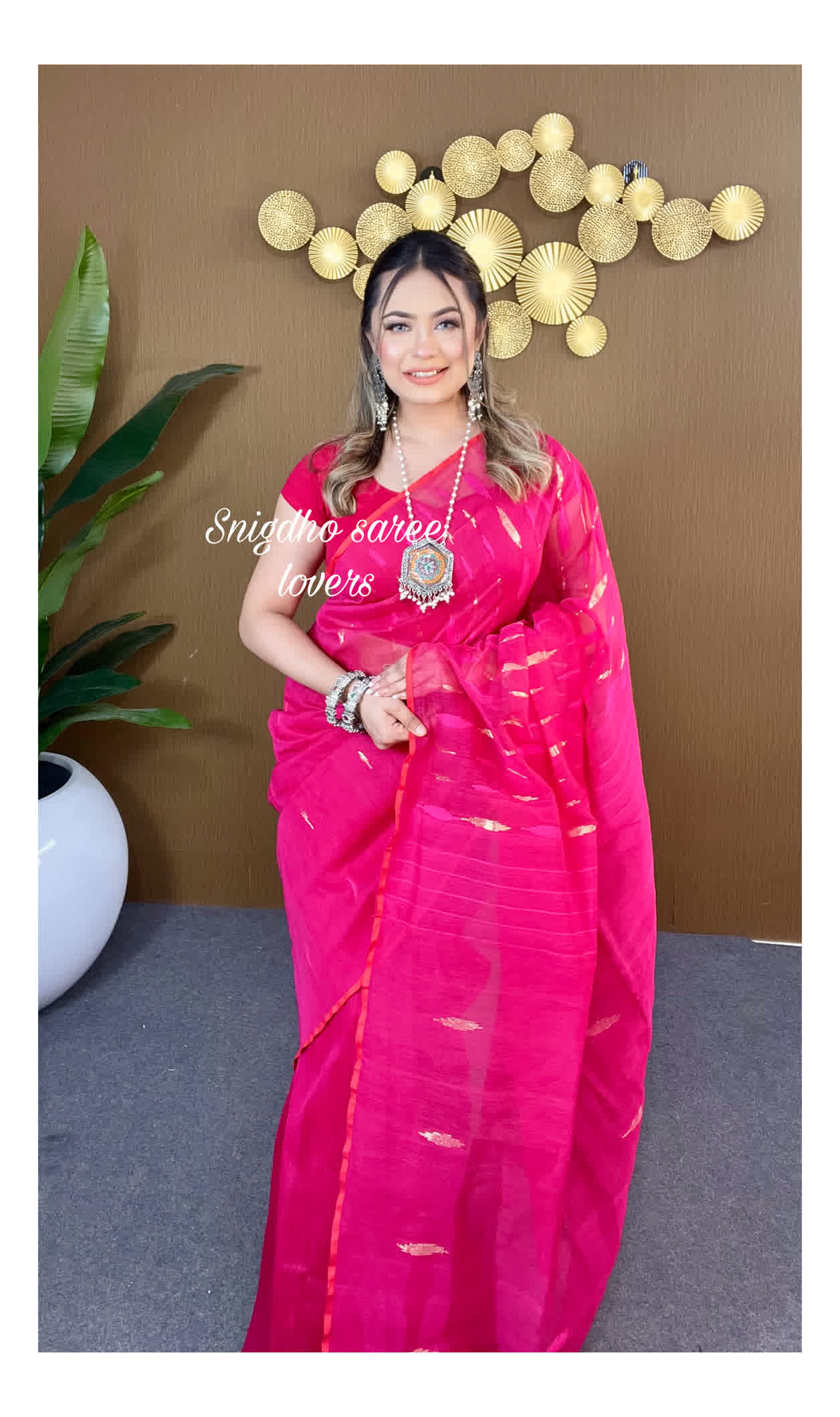 Hot Pink jamdani - Image 4